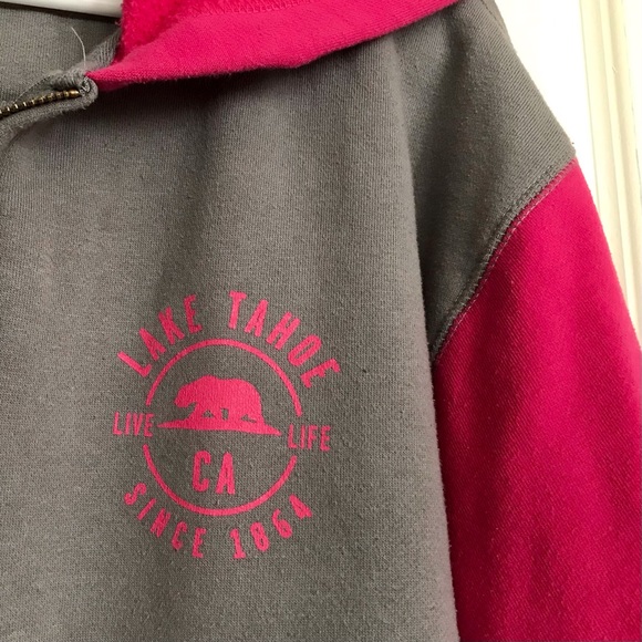 Nice Artisan gray/magenta pink zip up hoodies w/ 2 pockets - Picture 3 of 8